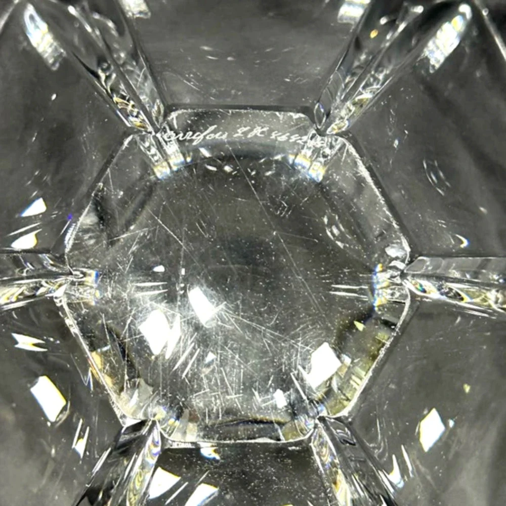 ORREFORS Sweden Crystal Orion Lars Hellsten Bowl Signed Vintage 1980's-10.25